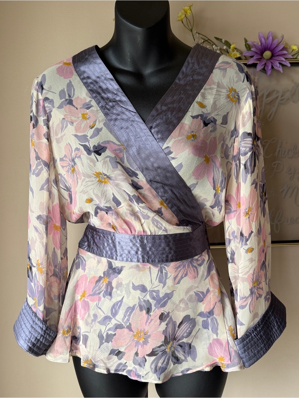 Vintage purple silk blouse